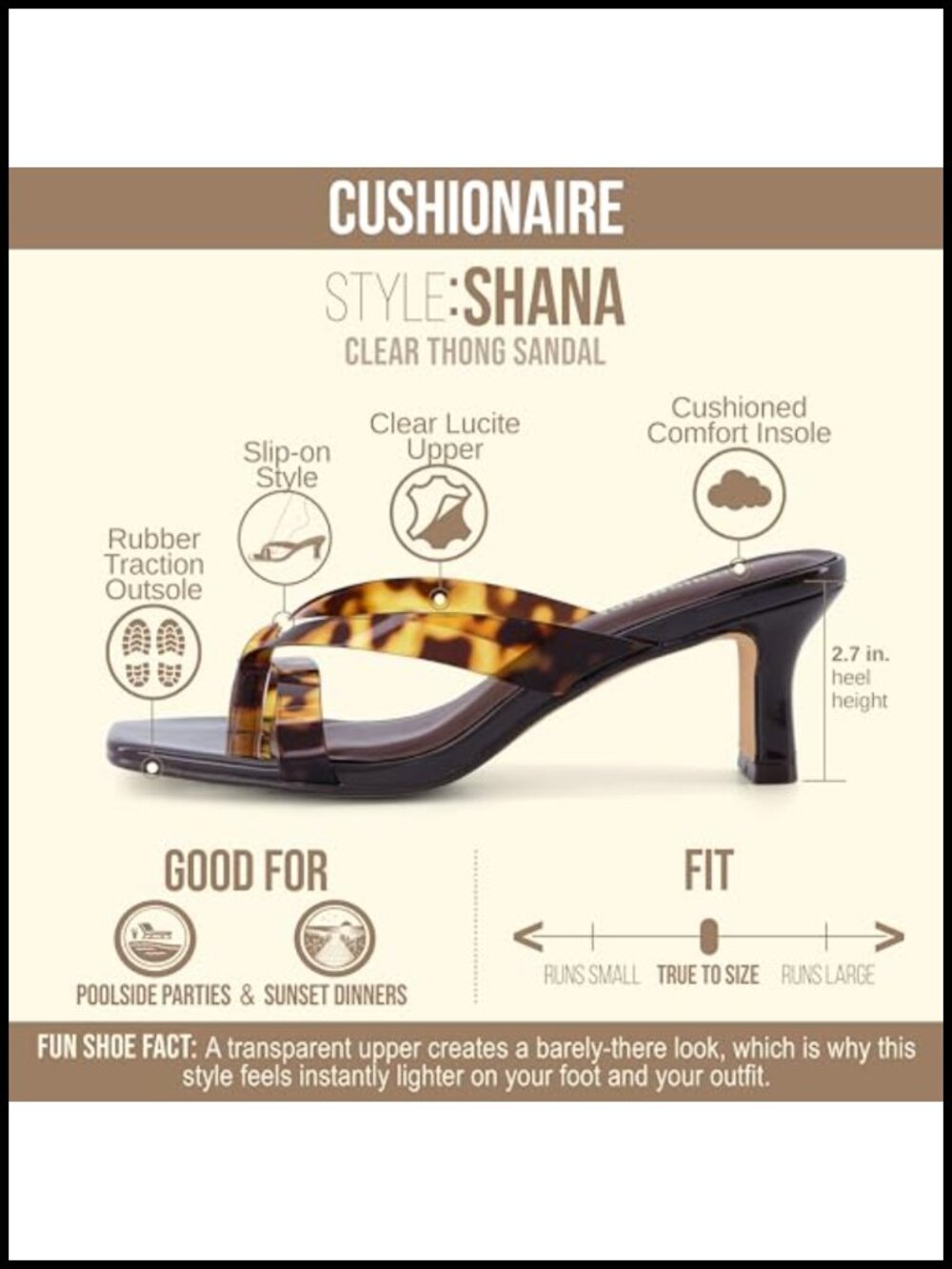 Clear Jelly Strap Flared Kitten Heel Sandals with Cushioned Footbed and Split - Picture 3 of 6